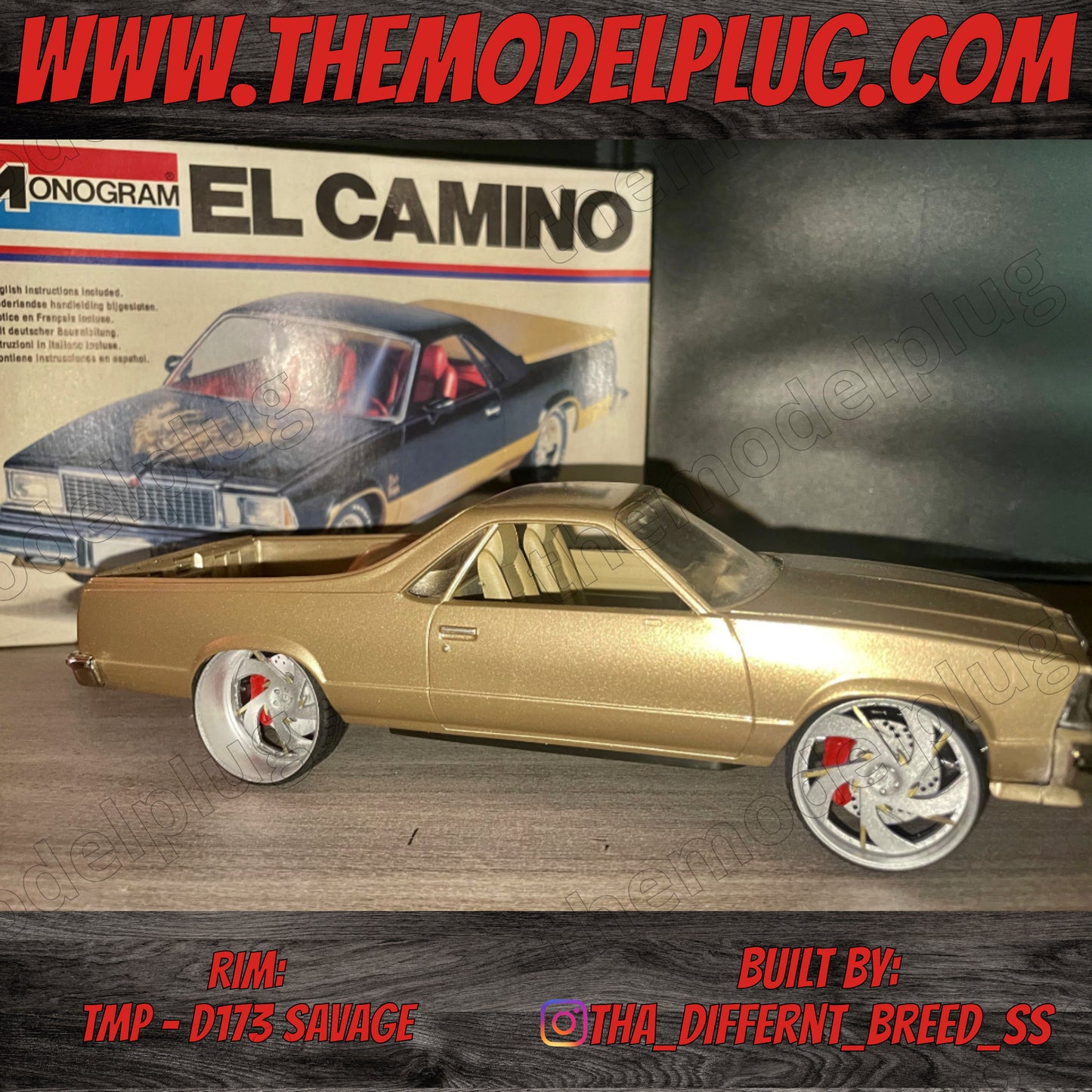 1/25 Scale - TMP SAVAGE D173 in 26"-30" Donk, Big Rims, Box Chevy, G-Body