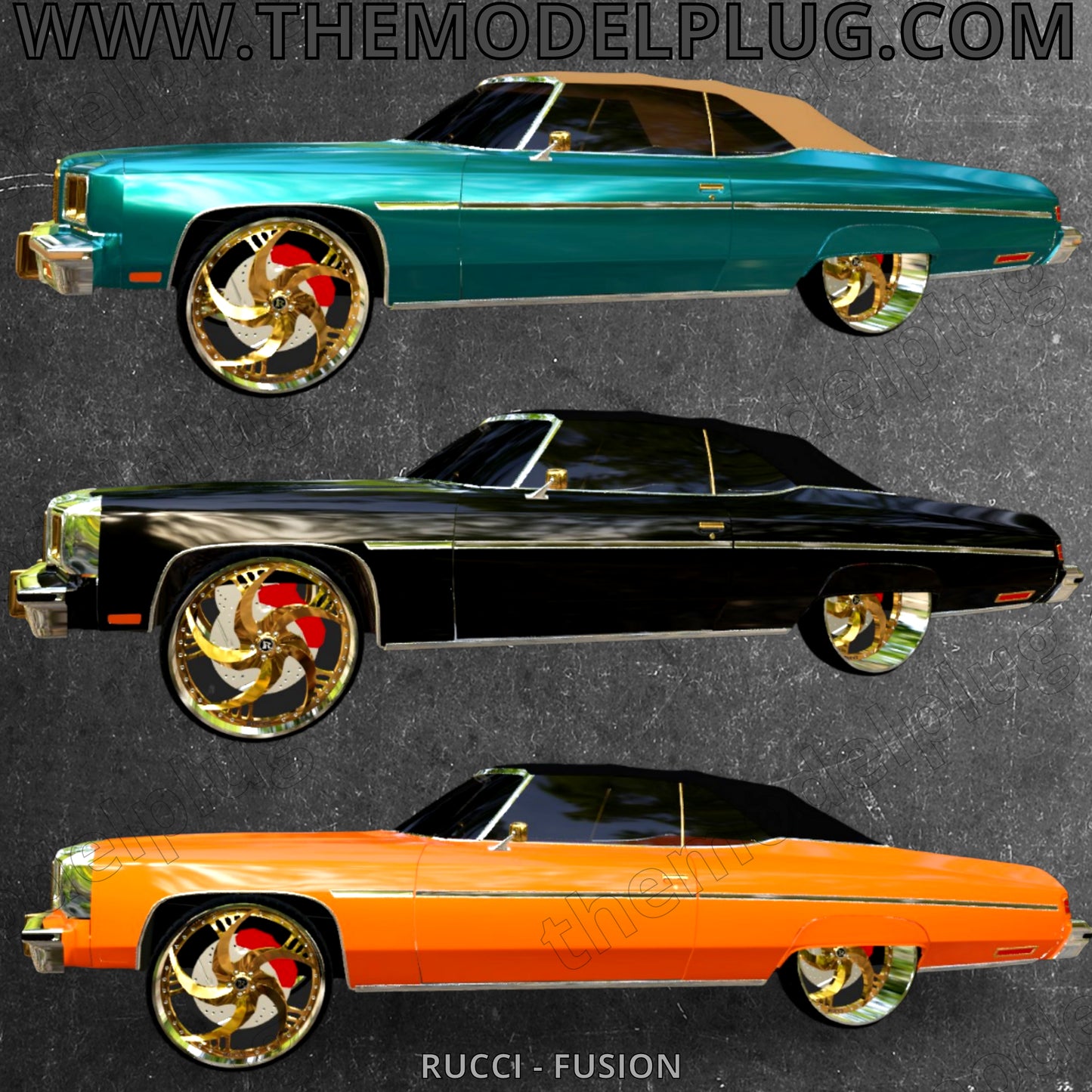 1/25 Scale - RUCC! FUSION in 26"-30" Donks, G-Body, Caprice, Impala, Big Rims