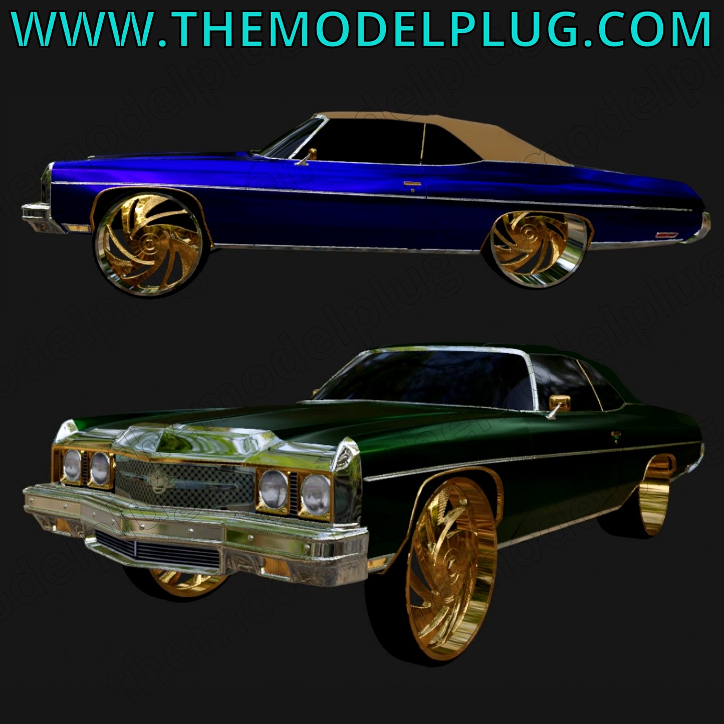 1/25 Scale - Billet Specialties GS69 Psyco in 26"-30" Donks, G-Body, Caprice, Impala, Big Rims
