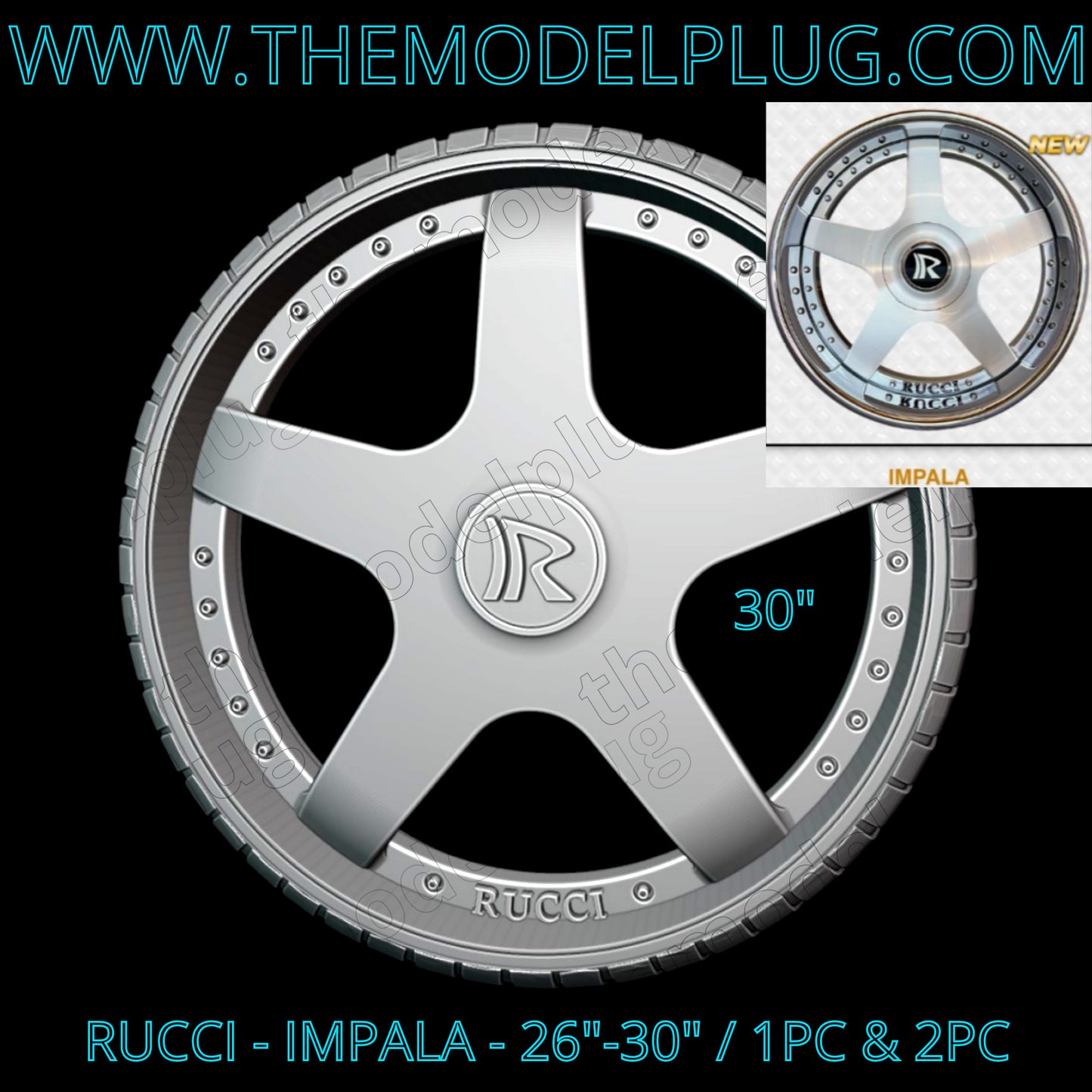 1/25 Scale - RUCC! IMPALA in 26"-30" Impala SS, Bubble, Caprice, Big Rims, B-Body