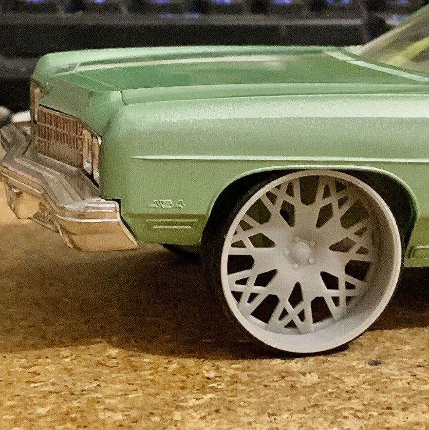 1/25 Scale - TMP D089 Forgi Custom in 26"-30" Donk, Big Rims, Box Chevy, G-Body