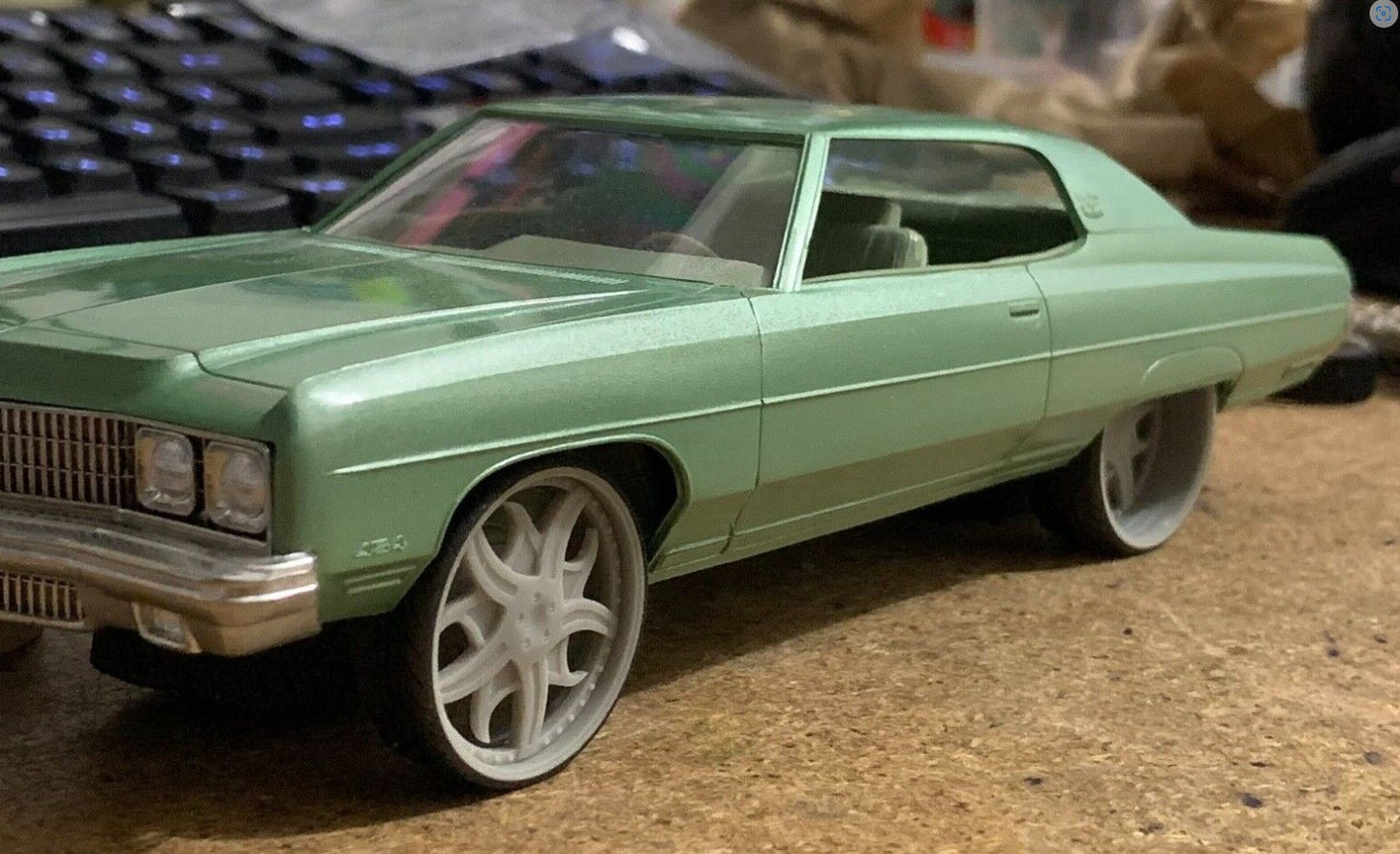 1/25 Scale - TMP D074V2 Corleone Rosatto in 26"-30" Donk, Big Rims, Box Chevy, G-Body