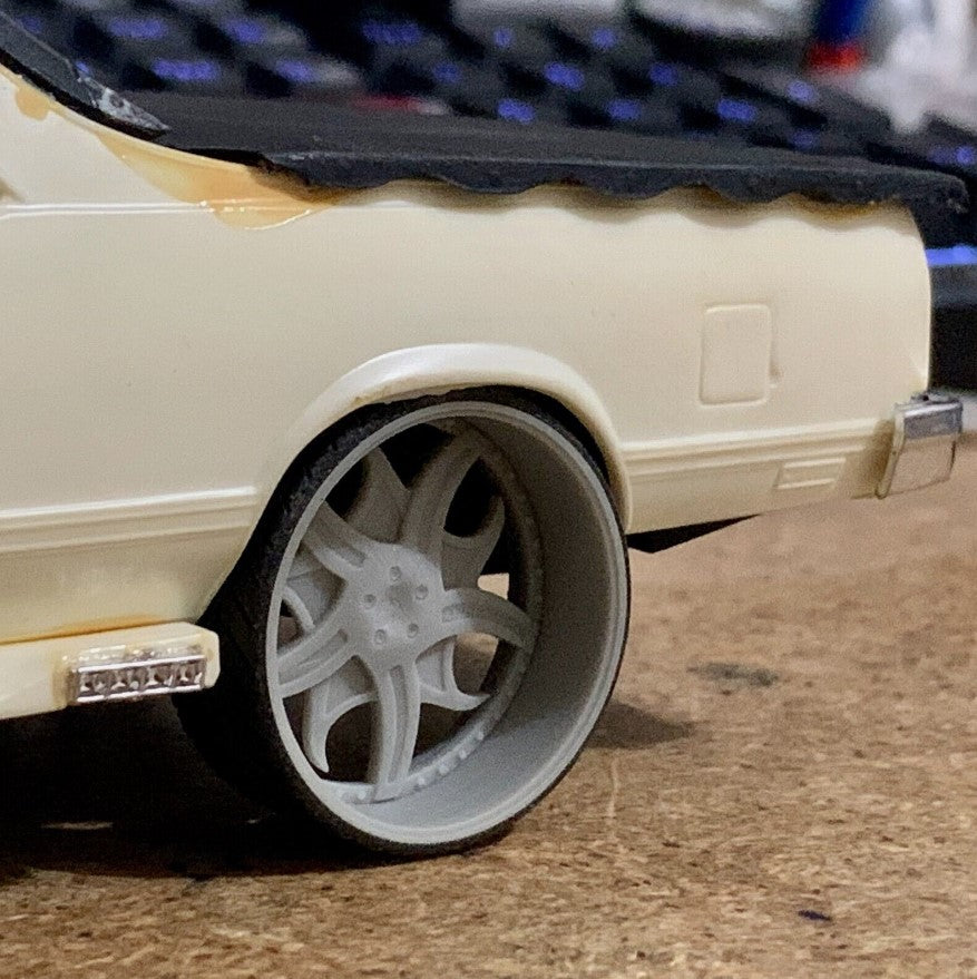 1/25 Scale - TMP D074V2 Corleone Rosatto in 26"-30" Donk, Big Rims, Box Chevy, G-Body
