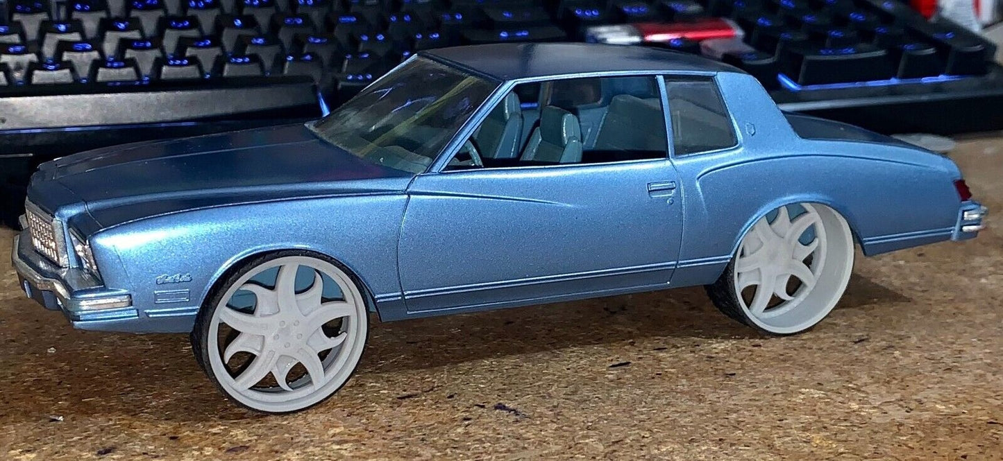 1/25 Scale - TMP D074V2 Corleone Rosatto in 26"-30" Donk, Big Rims, Box Chevy, G-Body