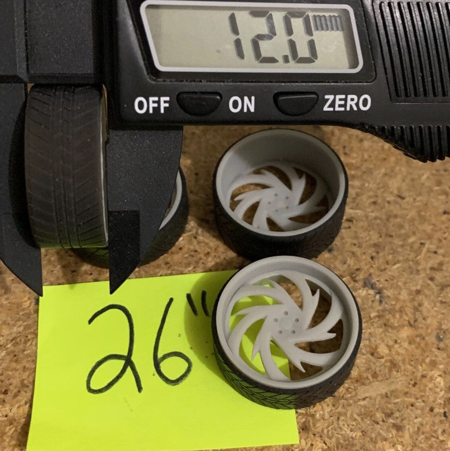 1/25 Scale - TMP D096 in 26"-30" Donk, Big Rims, Box Chevy, G-Body, Bubble