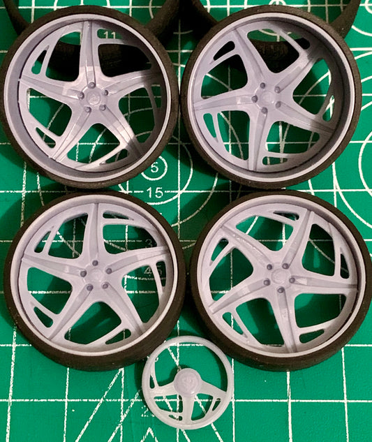 1/25 Scale - SD FORGED "SICKLE" Rims - in 26"-36" Donk, Big Rims, Old Schools, Traditionals, SUV