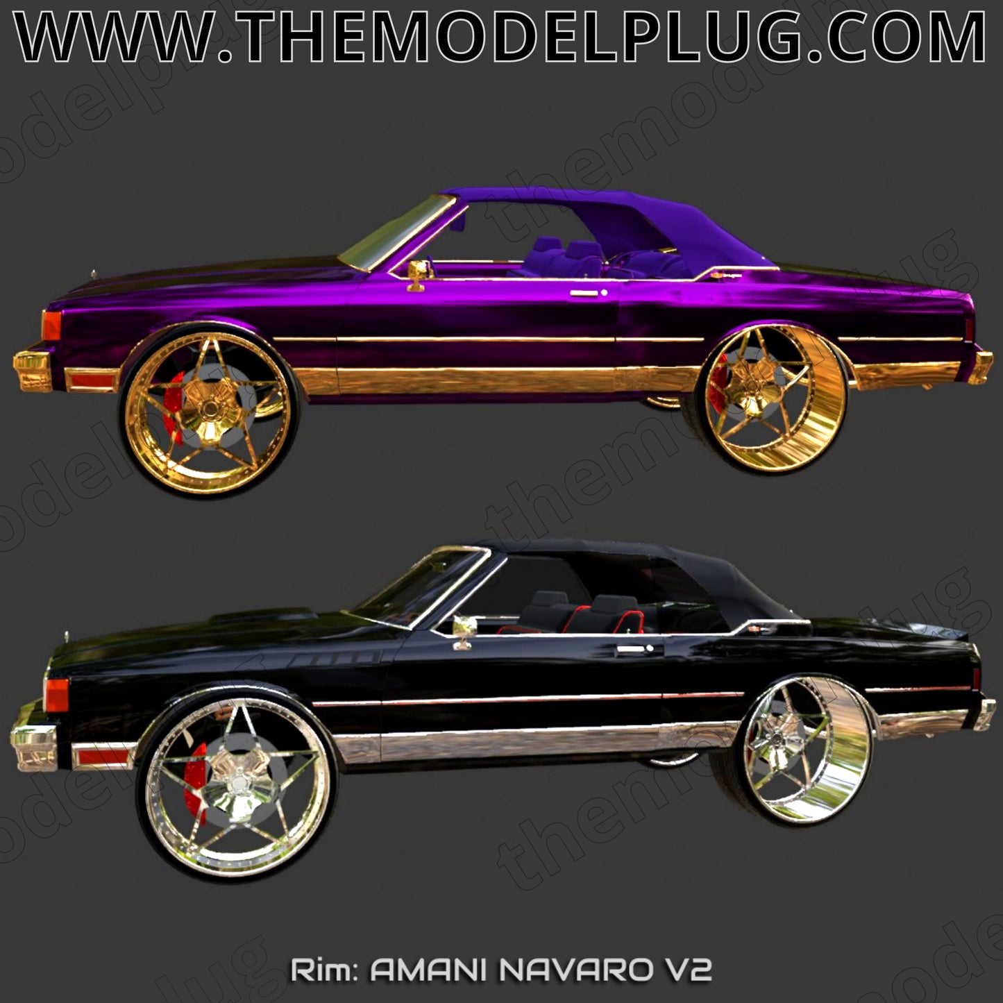 1/25 Scale - AMAN! NAVARO V2 - in 26"-30" Donk, Big Rims, Box Chevy, G-Body