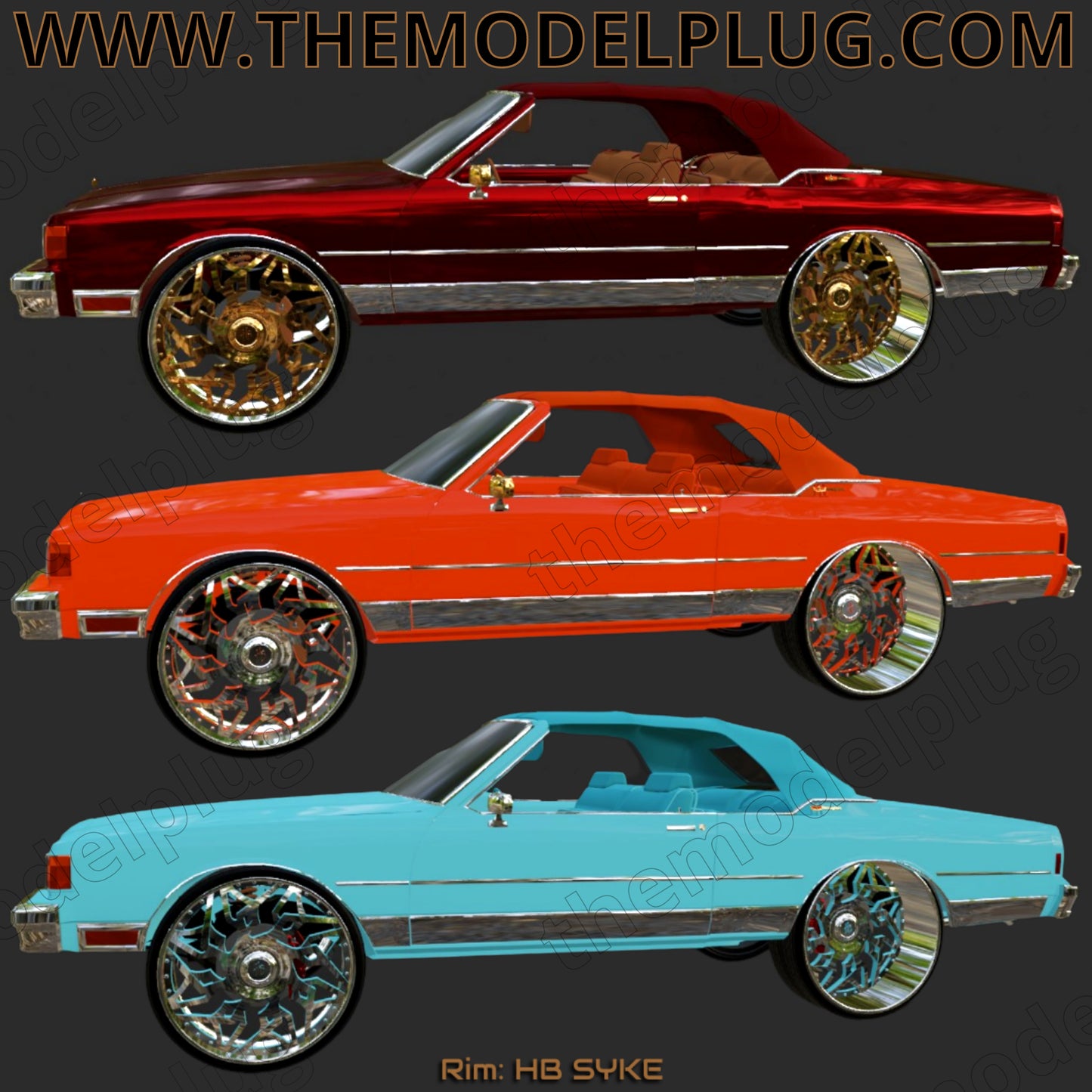 1/25 Scale - HB SYKE - in 26"-30" Donk, Big Rims, Box Chevy, G-Body