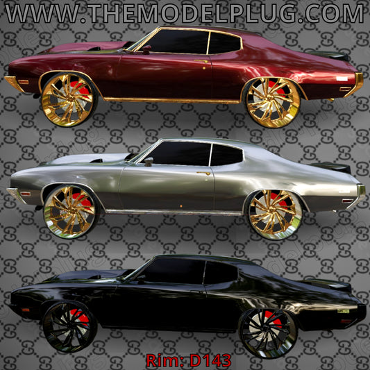 1/25 Scale - ASANT! AF179 - D143 in 26"-36" Donk, Big Rims, Box Chevy, G-Body