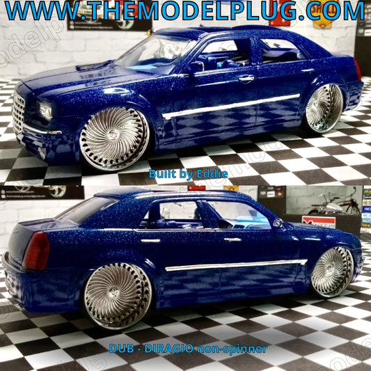 1/25 Scale - DUB DIRAGIO BC (non-spinner) in 26"-30" Donk, Big Rims, Box Chevy, G-Body