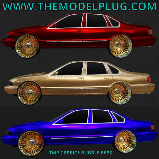 1/25 Scale - Caprice Bubble Rep's in 26"-38" B-Body, Caprice, Impala SS, Big Rims