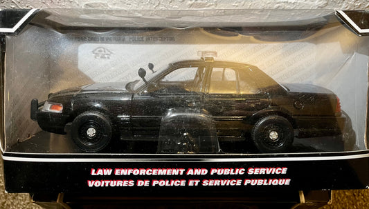 2007 (Black) Ford Crown Vic Police Interceptor MOTOR MAX 1/24 Die-Cast Model