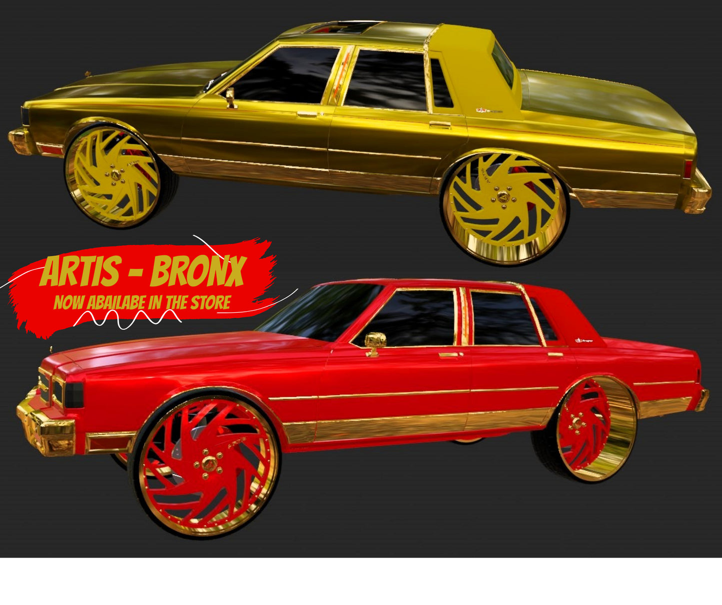 1/25 Scale - ART1S BRONX - in 24"-32" Donk, Big Rims, Trucks, SUV, G-Body