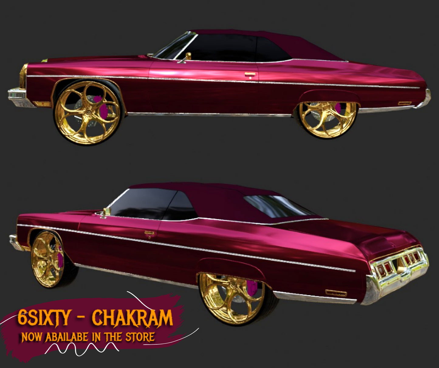 1/25 Scale - 6SIXTY CHAKRAM - in 24"-36" Donk, Big Rims, Box Chevy, G-Body