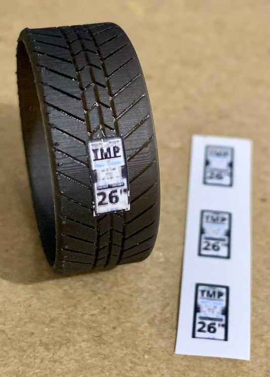 1/25 Scale - TMP Tire Info Sticker's in ((28"))