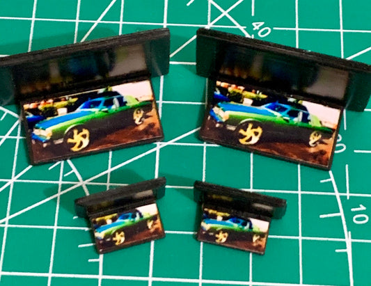 1/25 Scale 27" Flip Down Big Screens - Donk, Big Rims, Lowrider, Truck, Import