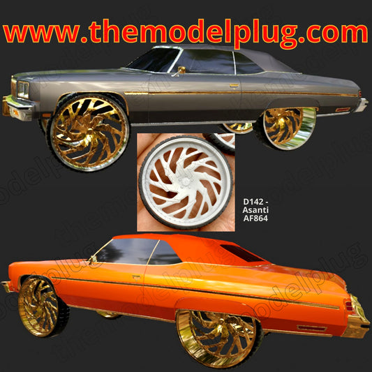 1/25 Scale - ASANT! AF864 - D142 in 26"-36" Donk, Big Rims, Box Chevy, G-Body