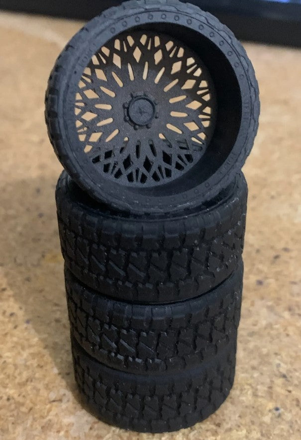 1/25 Scale - TMP D038 American Force Custom in 30" x 16" - with Low Pro Offroad Tires