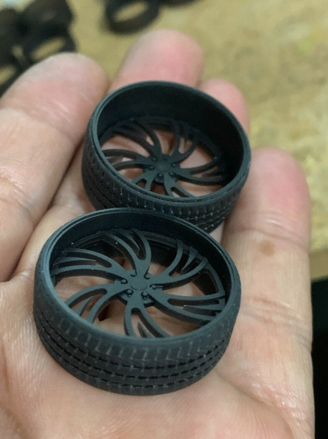 1/25 Scale - TMP D051 (6 lug) in 26"-30" Big Rims, Trucks