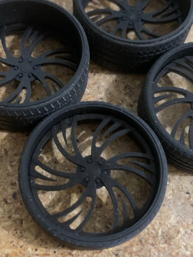 1/25 Scale - TMP D051 (6 lug) in 26"-30" Big Rims, Trucks