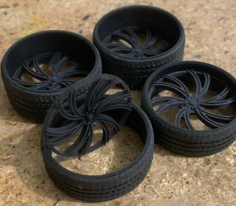 1/25 Scale - TMP D050 (6 lug) in 26"-30" Big Rims, Trucks